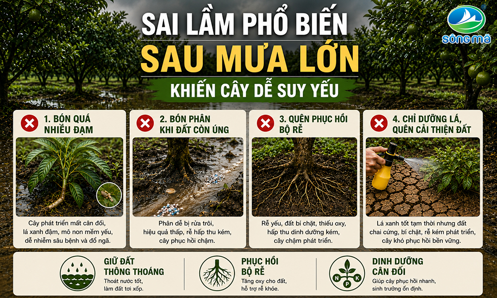 Sai lầm phổ biến sau mưa lớn khiến cây dễ suy yếu